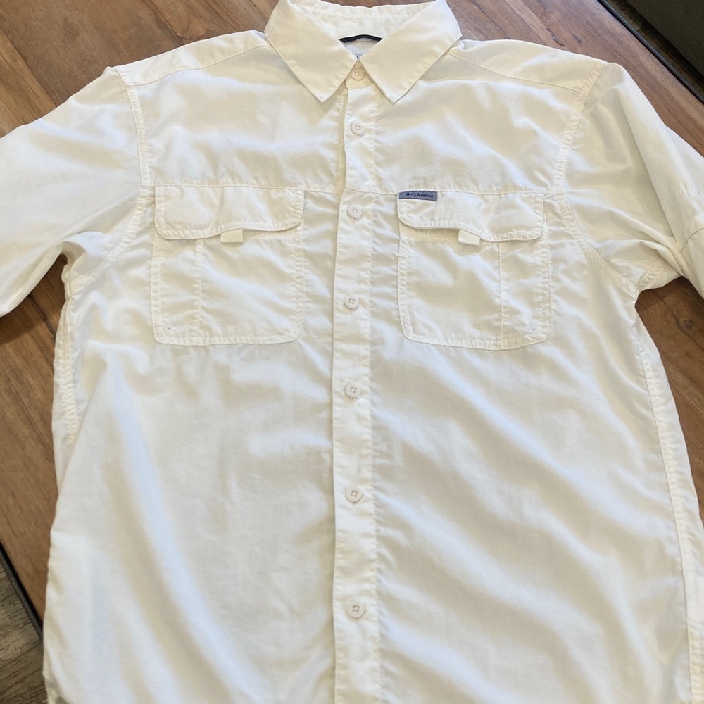 Columbia Titanium Men's Off-White Button-Down Shirt - Picture 5 of 8